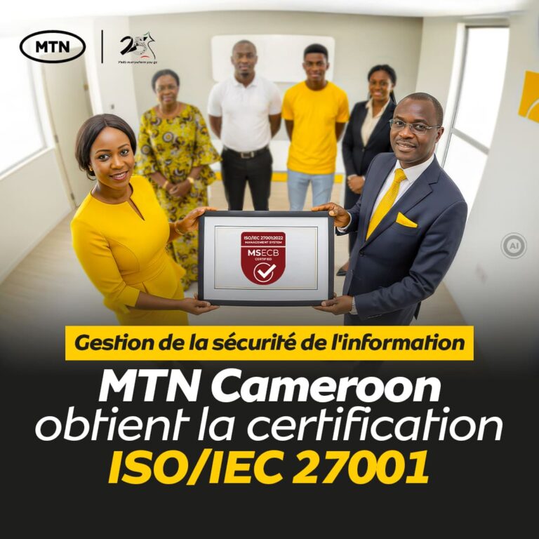 MTN Cameroon obtient la certification ISOIEC 27001